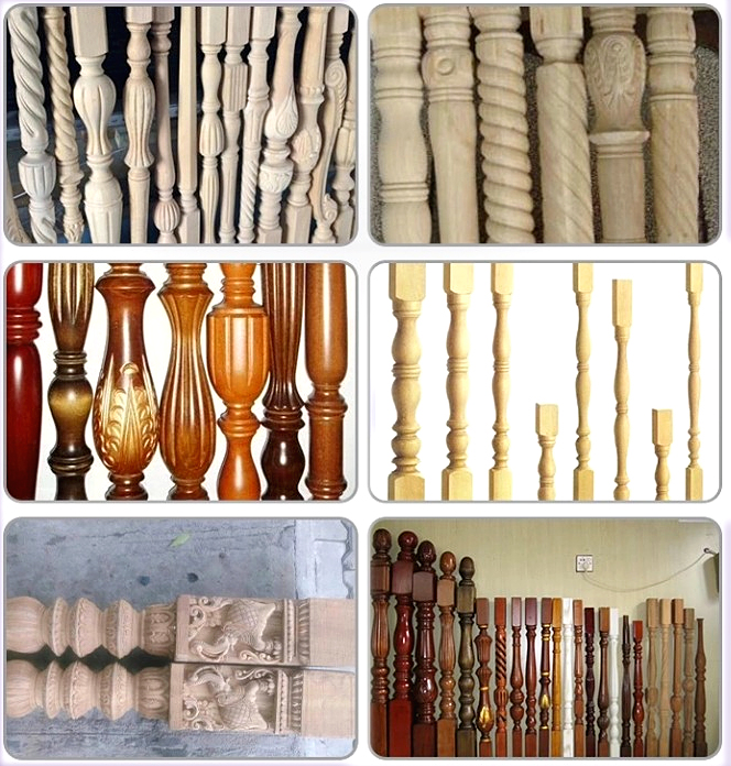 Muestra de torno de madera CNC