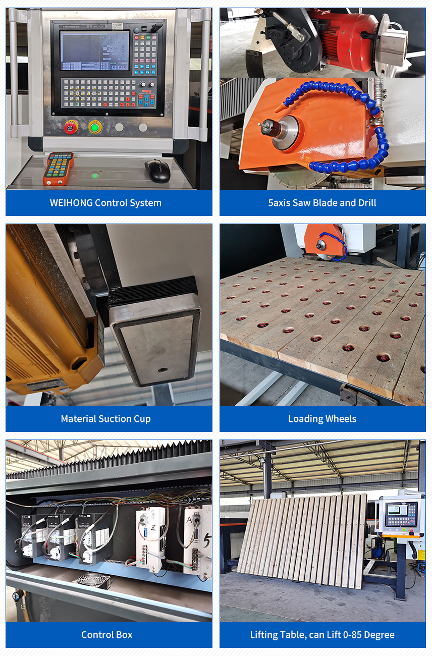 Detalle de la m&aacute;quina de corte de piedra