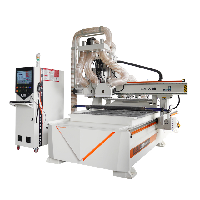 X16 Router CNC ATC con cambio de cuchillo en línea y cuchilla de sierra